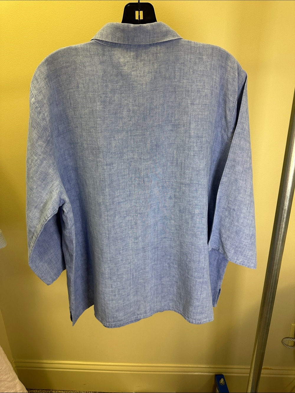 Eileen Fisher Chambray Blue Relaxed Button-Up Tunic - Picture 3 of 3